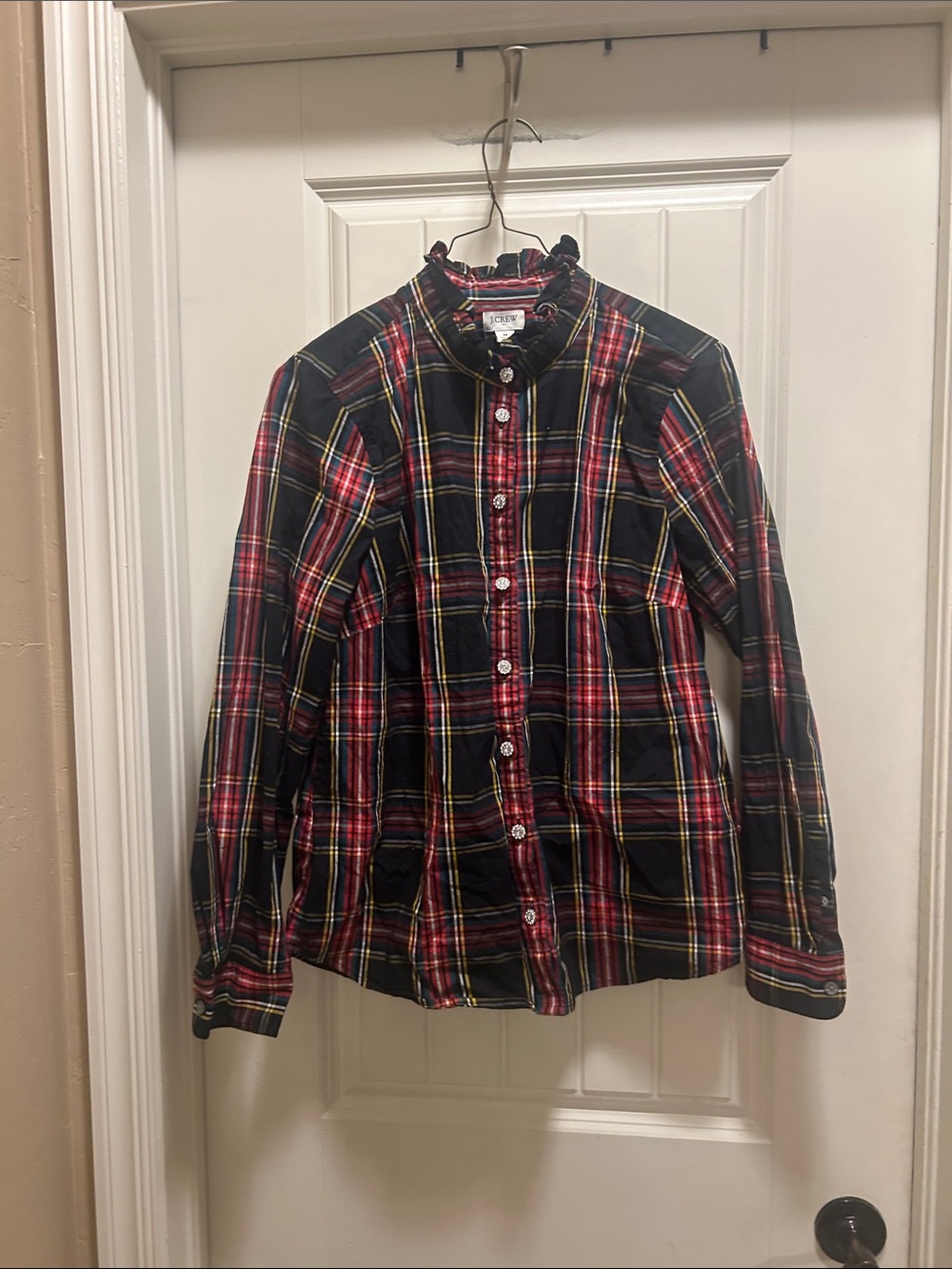 J. Crew M Plaid Button-Down Shirt - Red, Black & Yellow